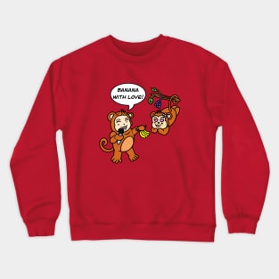 Cute boy monkey cosplay Crewneck Sweatshirt